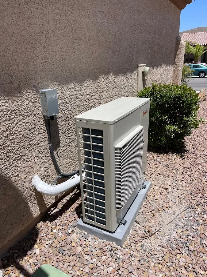 Residential air conditioning condenser unit in Bay Village